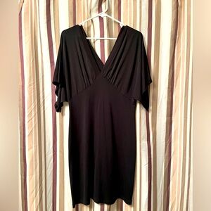 Sele Black V-neck Knee Length dress